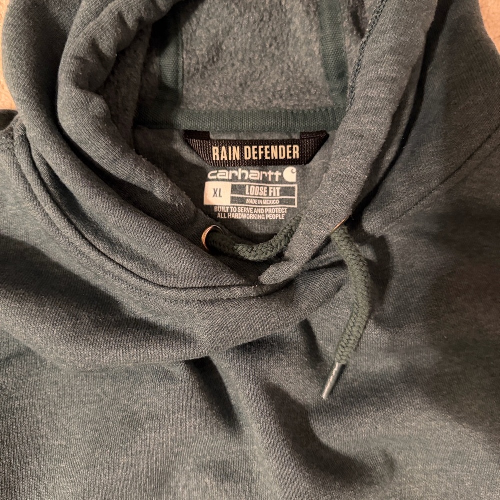 Carhartt Loose Fit Rain Defender Sweatshirt Forest Green - Picture 2 of 4